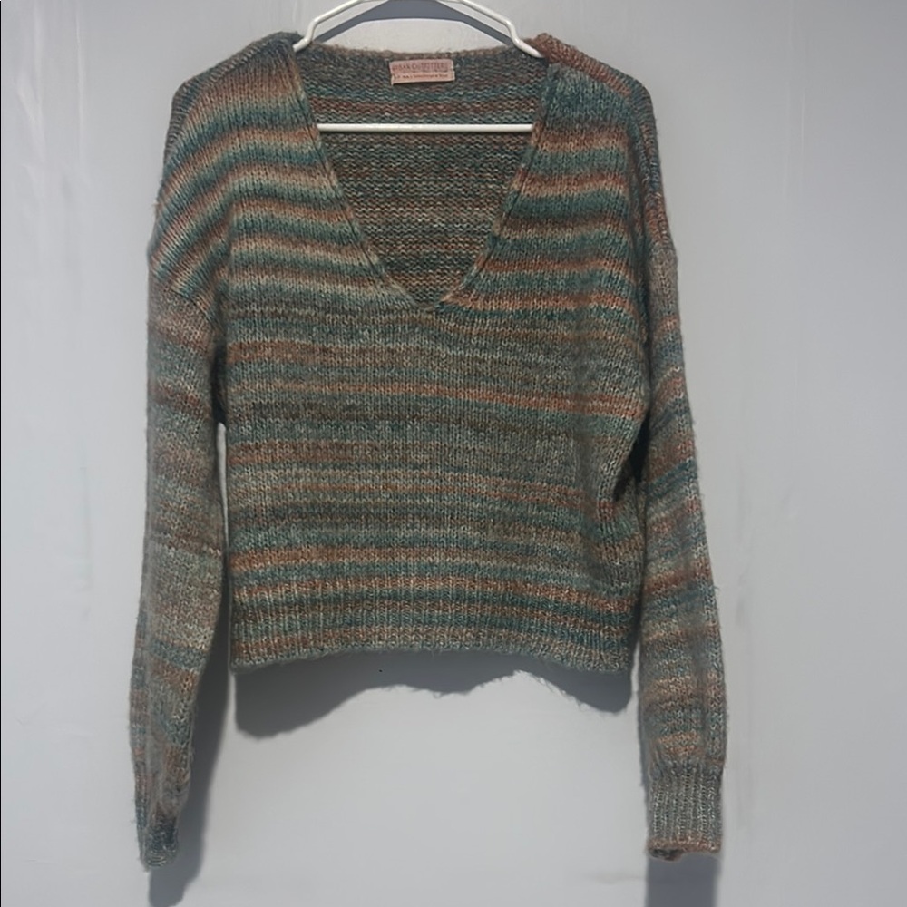 Urban Outfitters Green and Brown V-Neck Sweater - Picture 2 of 7
